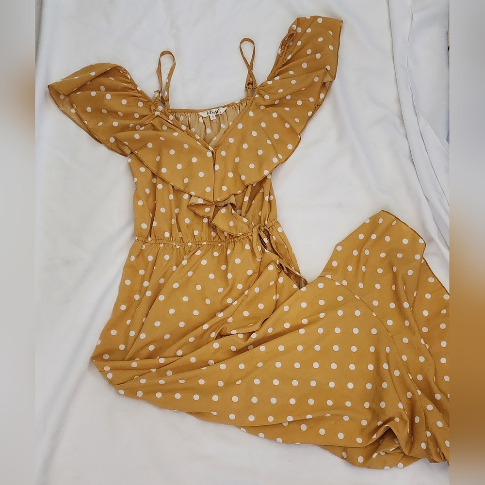 Polka Dot Flutter Long Dress -small